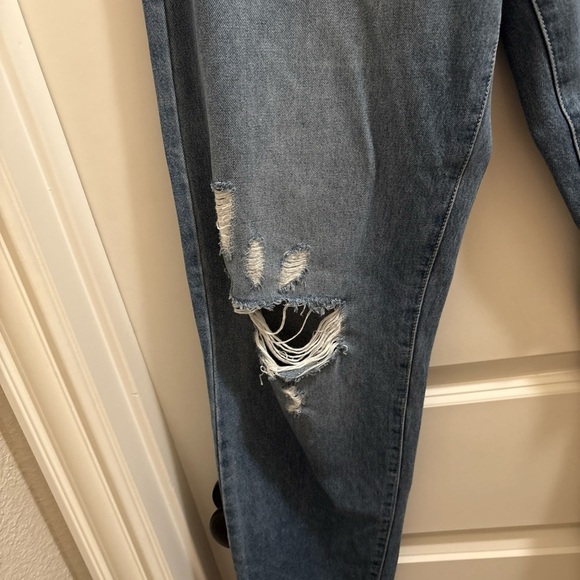 Kancan Wrene 90's Boyfriend Jeans Women's 7/27 Blue Ultra High Rise Distressed - Picture 4 of 11